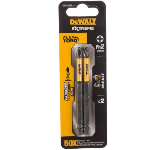 Бита DeWalt IMPACT TORSION РH2 85мм.(2 шт)  DТ70567T-QZ в Екатеринбурге