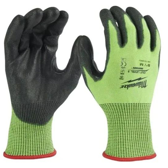 Перчатки защитные Milwaukee Hi-Vis Cut level 5/E уровень сопротивления размер M /8 4932479932