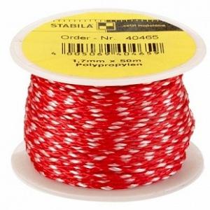 Шнур для каменщика "STABILA" пропиленовый красно-белый 1,7х50м. 40465