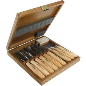 Набор резцов NAREX  9 предметовдерев .рукоять в дер.кейсе  894813