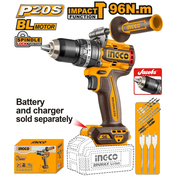 Аккумуляторный ударный шуруповерт INGCO INDUSTRIAL CIDLI209685 в Екатеринбурге