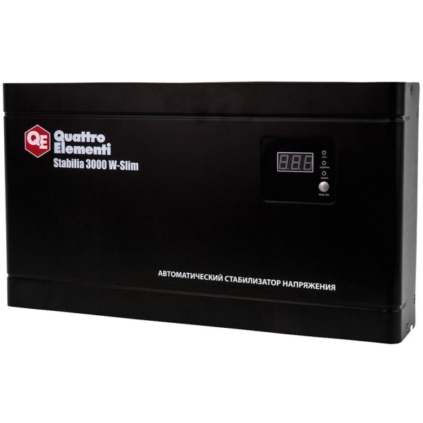 Стабилизатор напряжения Quattro Elementi Stabilia 3000W-Slim (3000 BA, 140-270 B, 8.4кг) настенный  640-537 в Екатеринбурге