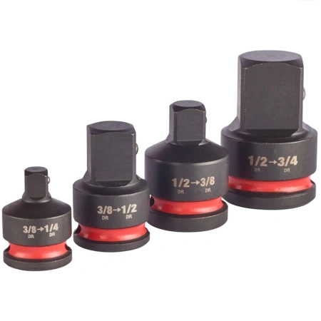 Набор адаптеров MILWAUKEE SHOCKWAVE 3/8''-1/4'', 3/8''-1/2'', 1/2''-3/8'', 1/2''-3/4' 4932480356
