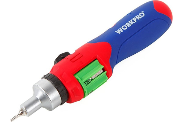 Отвертка с трещоткой и автозагрузкой бит WORKPRO биты 24шт.  WP221056 в Екатеринбурге 