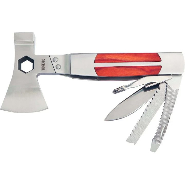 Топор-мультитул 12в1 WORKPRO нержавеющая сталь WP383001 в Екатеринбурге 