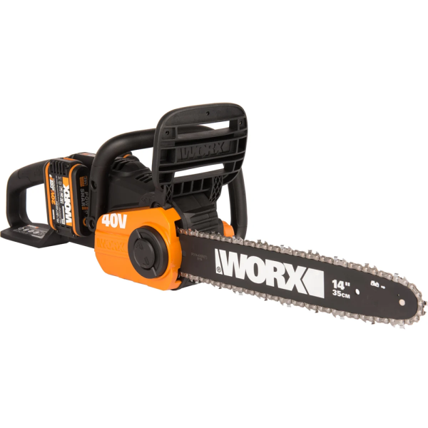 Цепная пила аккумуляторная WORX WG384E, 40В, 35 см, бесщеточная, 2*2,0 Ач, двойное ЗУ 2x2A в Екатеринбурге