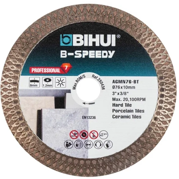 Диск алмазный BIHUI Mini Mesh, 76х1,2х10 мм  AGMN76-BT