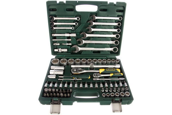 Набор инструмента Kraftool 1/4 и 1/2 + ключи 82пр.  27887-Н82 в Екатеринбурге 