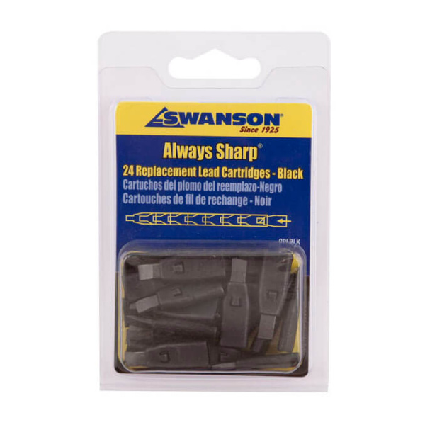 Грифели для карандаша Swanson Always Sharp, чёрные, в упаковке 24шт CPLBLK