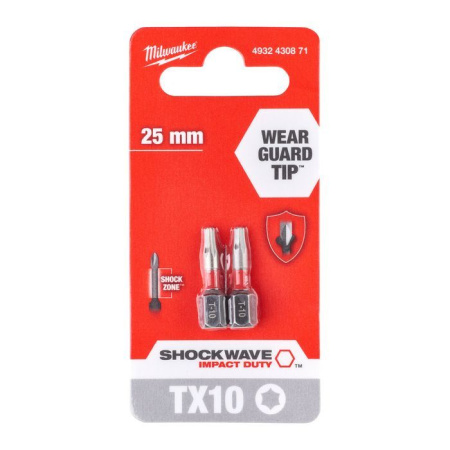 Насадка Milwaukee SHOCKWAVE TX10 25мм (2шт) 4932430871