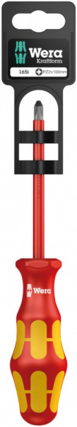 Отвёртка диэлектрическая крестовая Wera 165 i PZ VDE SB, PZ 1 x 80 мм, держатель-еврослот WE-100015 в Екатеринбурге 