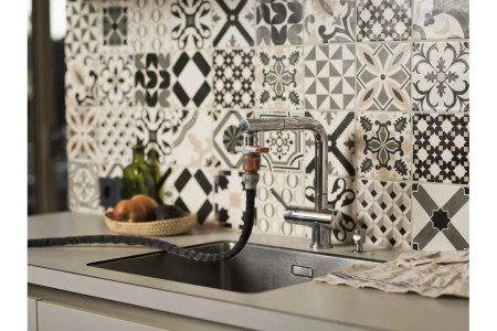 Шланг текстильный Liano 13 мм (1/2"), 15 м с комплектом насадка ДУШ в Екатеринбурге