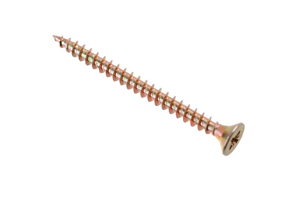 Универсальный саморез СТРОЙБАТ 5,0х70 желтый цинк, потай гол. 6шт. 032421