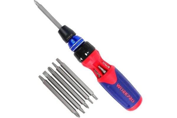 Отвертка с набором бит WORKPRO двухсторонние биты 6шт.  WP221063