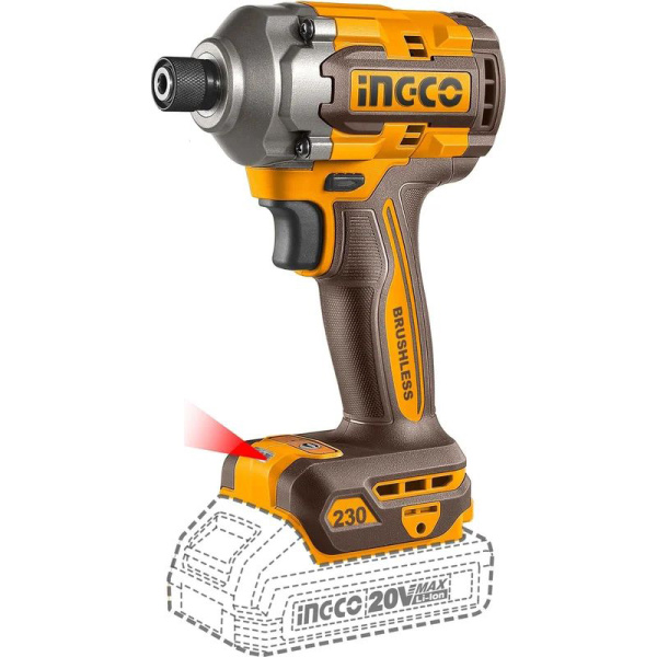 Аккумуляторный ударный винтоверт INGCO CIRLI2023 INDUSTRIAL