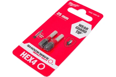 Насадка Milwaukee SHOCKWAVE Hex4 25мм 2шт 4932430895