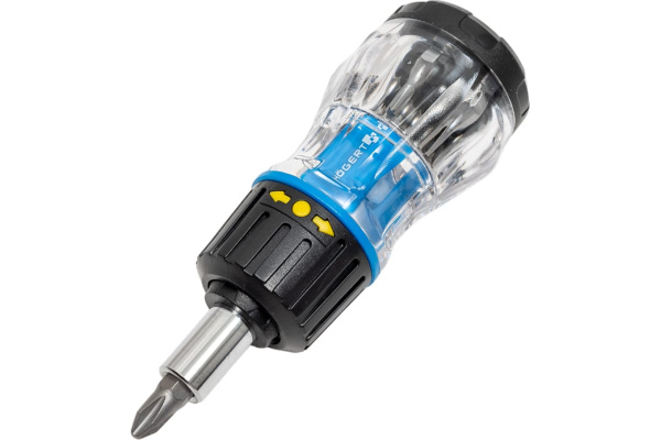 Отвертка с реверсом HOEGERT 100мм. биты в ручке 8шт.  HT1S214 в Екатеринбурге 