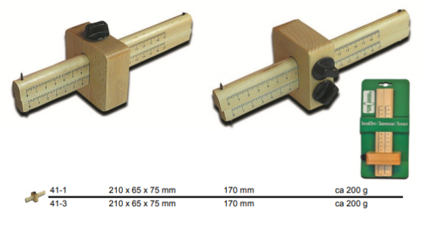 Рейка деревянная "PINIE" со шкалой и чертилкой до 170мм. 210х65х75мм. один зажим в Екатеринбурге 