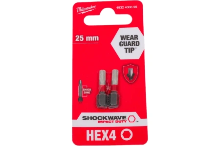 Насадка Milwaukee SHOCKWAVE Hex4 25мм 2шт 4932430895