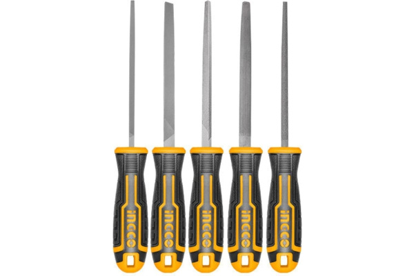 Набор напильников по металлу INGCO INDUSTRIAL 5 предметов 200 мм  HKTFS0508  в Екатеринбурге 
