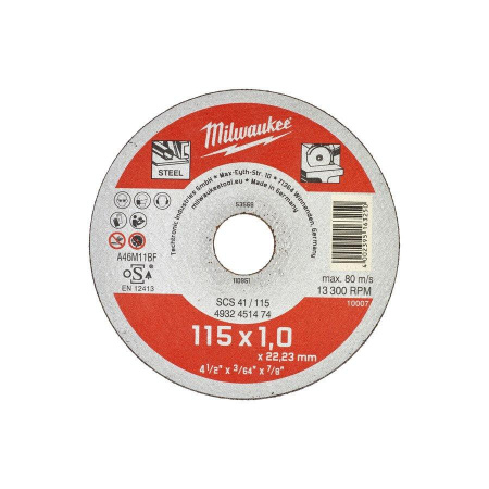 Отрезной диск Milwaukee SCS41/115X1 - 1шт
