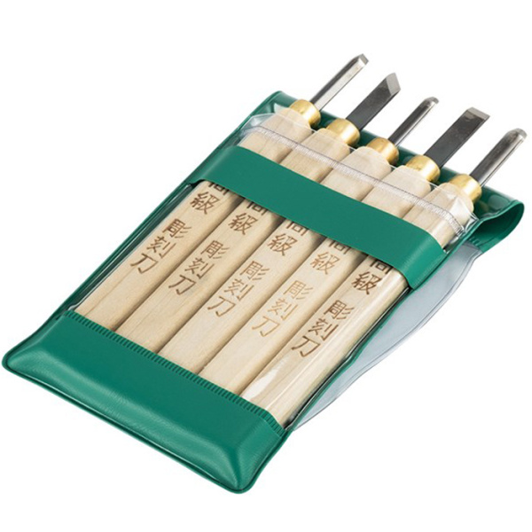 Комплект резцов по дереву с рукоятками из магнолии Takagi  5 шт  1023095 в Екатеринбурге 