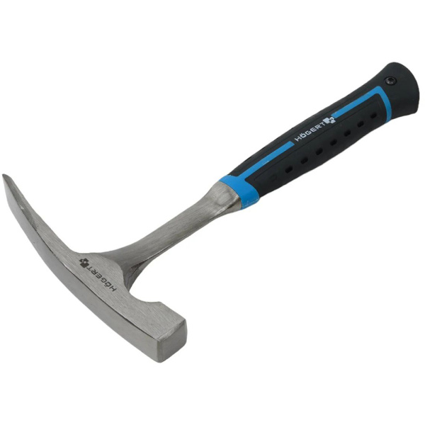 Молоток каменщика HOEGERT монолитный, 600 г, с рукояткой из стекловолокна HT3B033