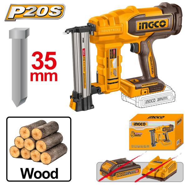 Аккумуляторный нейлер INGCO F15-F35 20В CBNLI2005 INDUSTRIAL