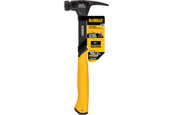 Молоток DeWalt одноэлементный с прямым гвоздодёром 567г.  DWHT51004 в Екатеринбурге 