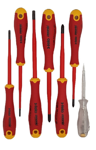 Набор отверток диэлектрических Felo SL/PH/PZ Ergonic E-Slim, отвертка тестер напряжения сети в кейсе 41380736 в Екатеринбурге 