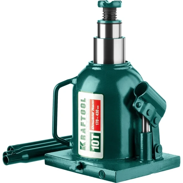 Домкрат бутылочный двухштоковый KRAFTOOL DOUBLE RAM 10 т 170 - 430 мм.  43463-10 в Екатеринбурге 