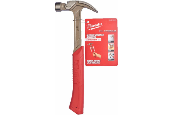 Молоток стальной Milwaukee с закругленным гвоздодером 570 г 4932478656