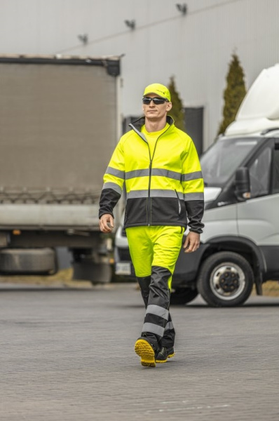 Куртка сигнальная HOEGERT TECHNIK EXTER SOFTSHELL желтая 3XL (58) HT5K335-3XL в Екатеринбурге