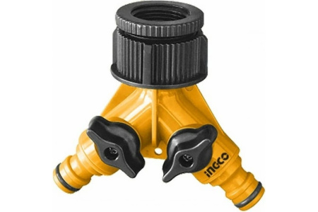 Распределитель пластиковый  INGCO 1" 2-х ходовой с запорной и пластиковой поворотной гайкой HHC1202 в Екатеринбурге