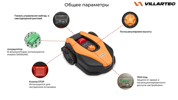 Робот-газонокосилка VILLARTEC MI 402  1205040000 в Екатеринбурге