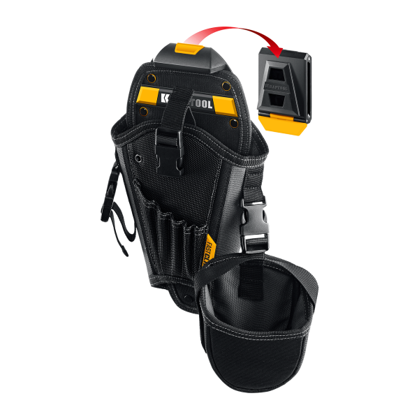 Сумка поясная 5 отделов для бит и сверл "KRAFTOOL" KH-5 +кобура для шуруповерта 38769 в Екатеринбурге