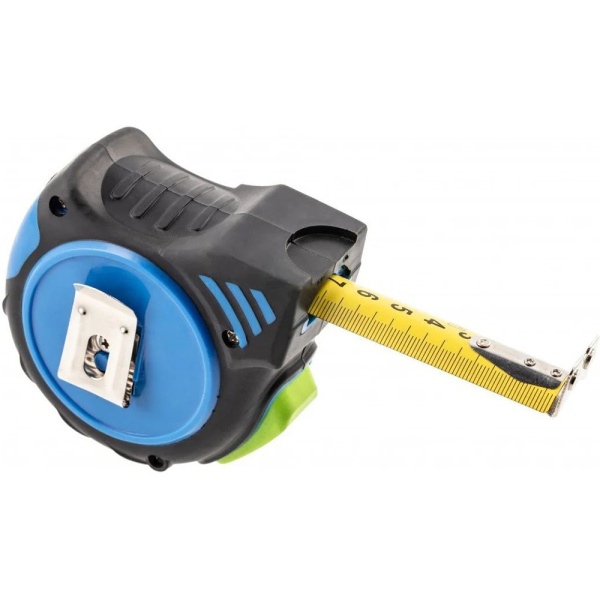 Рулетка HOEGERT TECHNIK 8 м, 25 мм, автостоп, нейлон с магнитом HT4M402 в Екатеринбурге 