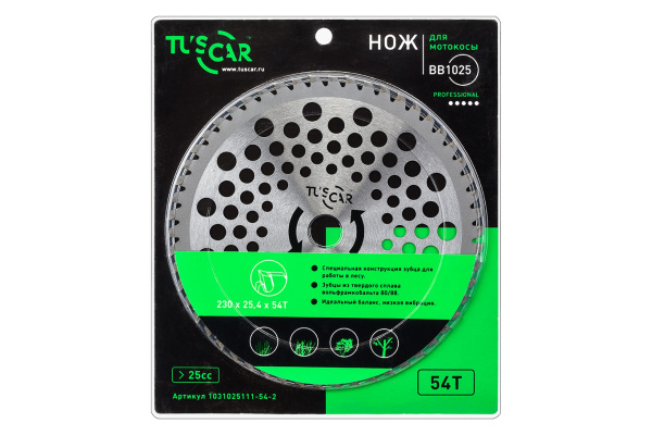 Нож для мотокосы TUSCAR BB1025, Professional, 230x25,4x54T, For Forest в Екатеринбурге