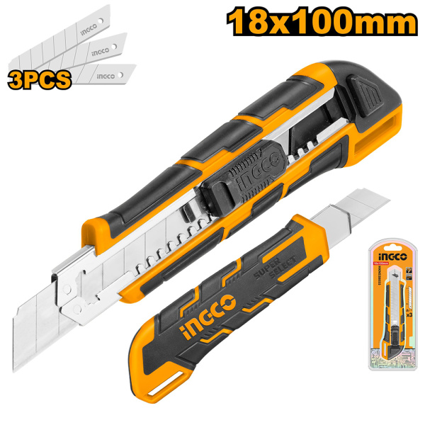 Нож с защелкивающимся лезвием INGCO HKNS28035