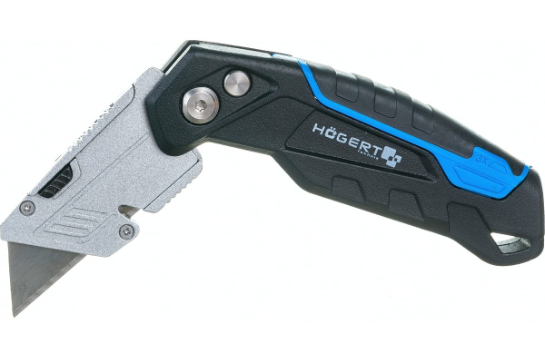 Нож с трапециевидным лезвием складной HOEGERT 3 лезвия в комплекте  HT4C639 в Екатеринбурге 