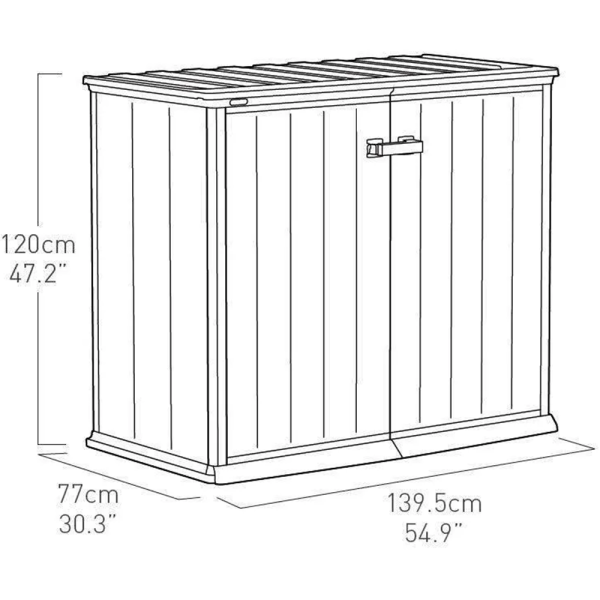Шкаф уличный из ПВХ "Keter" Патио 1000L серый 139,5x77x120см 37кг  17204254 в Екатеринбурге
