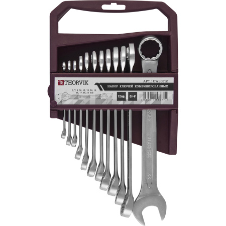 Набор ключей гаечных комбинированных на держателе 6-22 мм,12 пред. Thorvik CWS0012 052046 в Екатеринбурге 