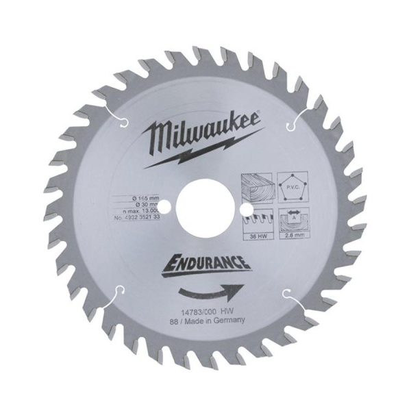 Пильный диск Milwaukee 165/30 Z36