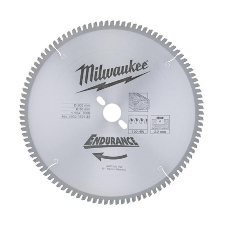 Пильный диск Milwaukee для торцовочной пилы 305х30 Z96