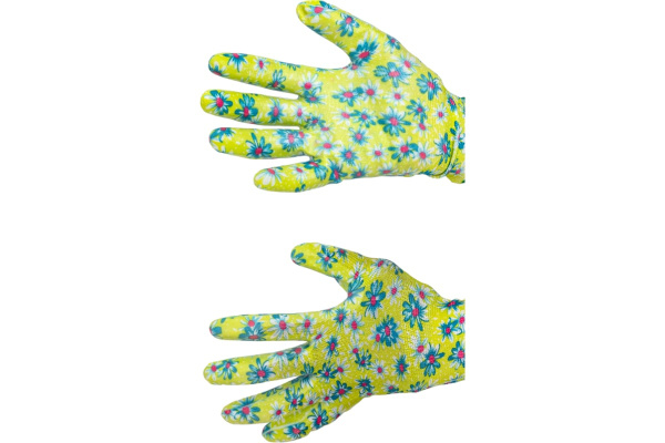 Перчатки садовые VERTO с нитриловым покрытием, размер  8" цветок  97H141 в Екатеринбурге