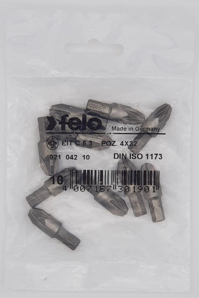 Бита крестовая Felo серия Industrial PZ 4X32, 10 шт 02104210 в Екатеринбурге