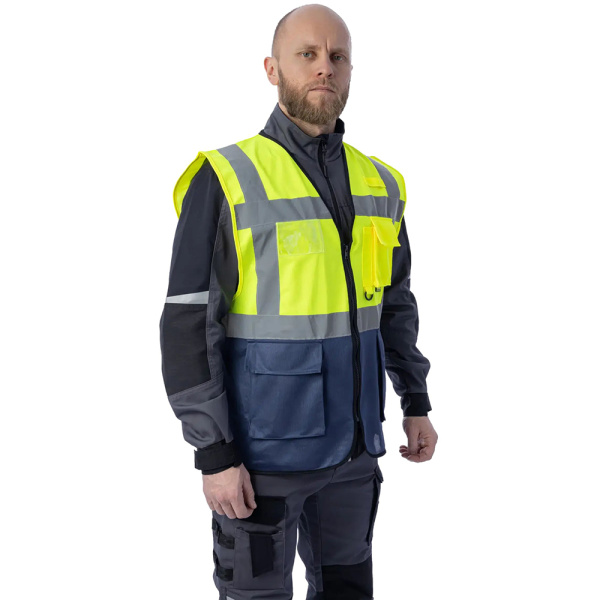 Сигнальный жилет Brodeks KM123 желтый/синий (XL) 00-00000675-XL в Екатеринбурге