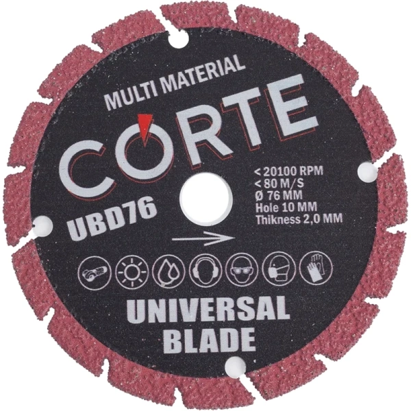 Диск алмазный по керамограниту CORTE UNIVERSAL BLADE 76х2х10мм  UBD76