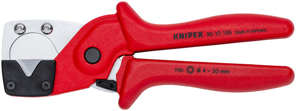 Труборез-ножницы KNIPEX для многослойных и пневматических шлангов, рез: d 4 - 20 мм, 185 мм, пластиковые армированные фиберглассом рукоятки KN-9010185SB