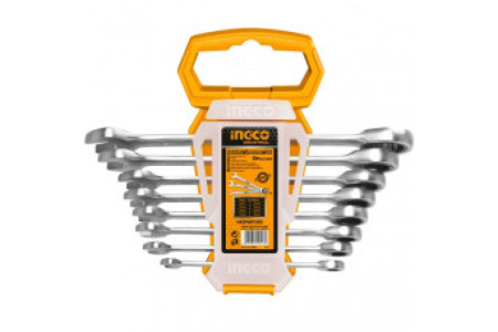 Набор комбинированных гаечных ключей с трещоткой  INGCO 8 шт HKSPAR1082 в Екатеринбурге 